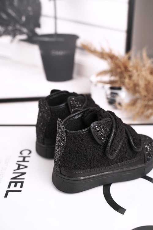 Дитячі кросівки високі теплі чорні Clifford