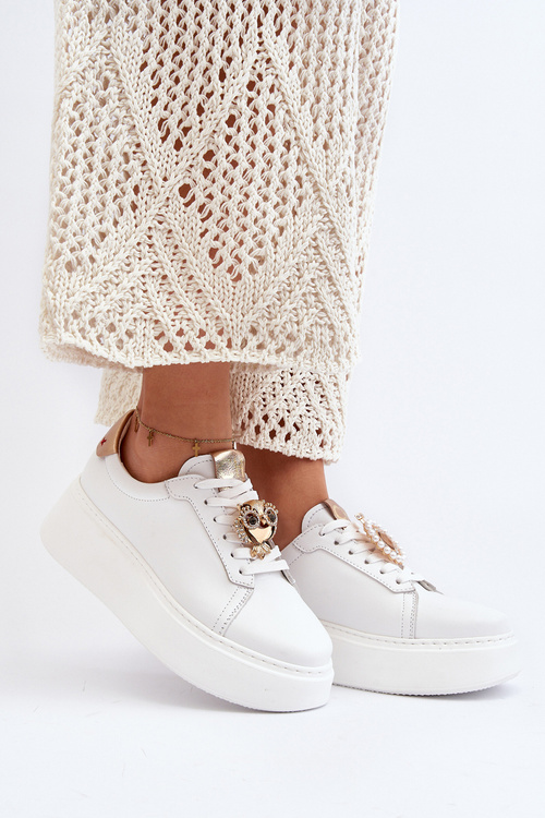 Жіночі шкіряні кросівки CheBello 4411 Білі