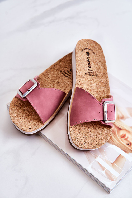 Модні жіночі тапочки з пряжкою Inblu CP000031 Рожеві