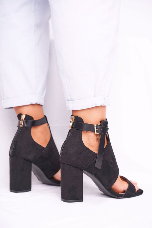 Босоніжки на шпильці з верхом Vinceza 20-17054 Чорні