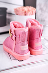 Дитячі снігові черевики теплі з метеликом рожеві Cosmic