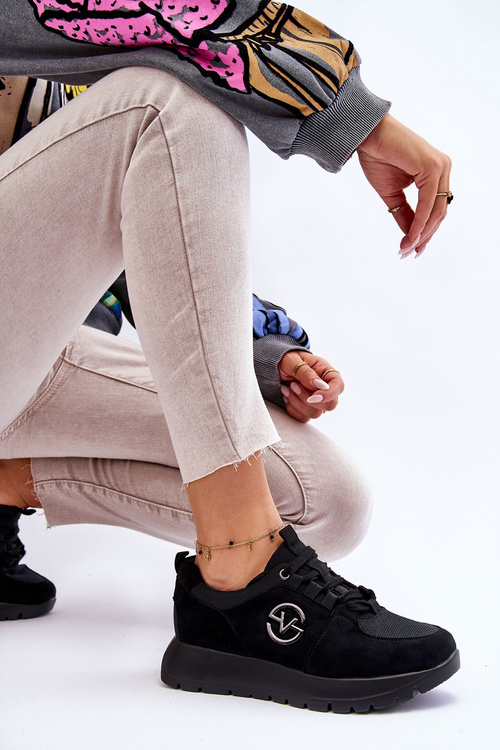 Жіноче спортивне взуття на платформі чорного кольору Aisha