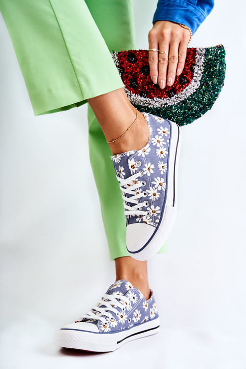 Жіночі низькі кросівки з квітами Blue Janey