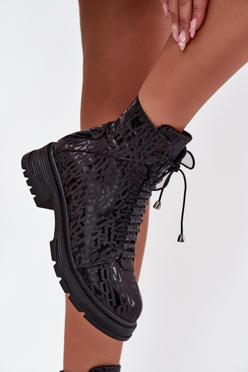 Шкіряні жіночі робочі чоботи з утепленням та блискавкою Artiker 57C2257 Чорні