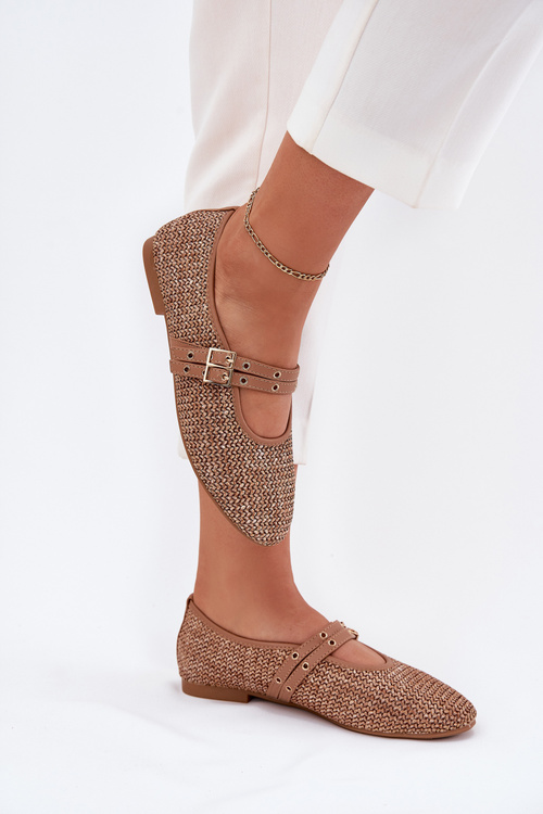 Балетки З Плетінням І Стягами Хакі Partheda