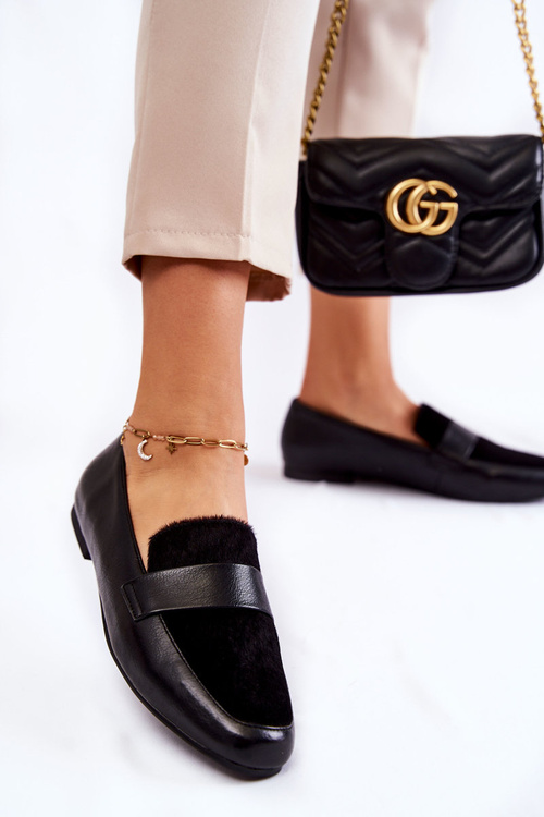 Жіночі шкіряні лофери La.Fi 210018B-PUF Чорні