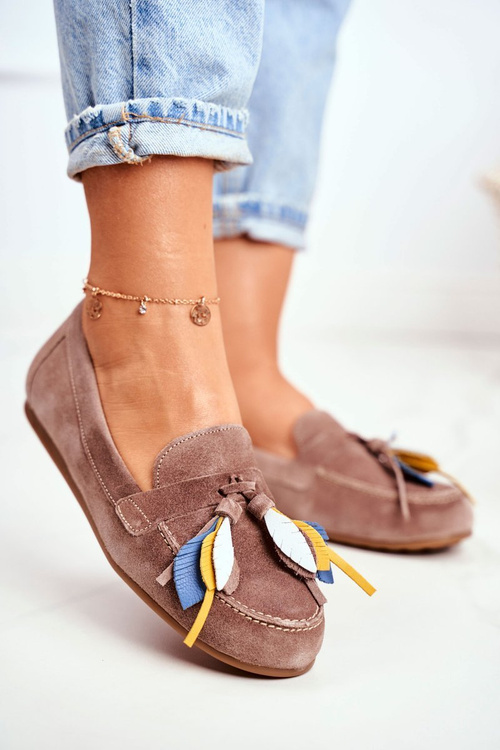 Жіночі лофери Maciejka Leather Beige 04494-04/00-5