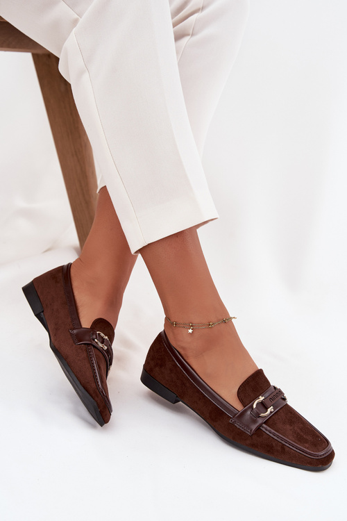 Мокасини Лофери Жіночі З Декоративним Елементом Шоколад Evelora