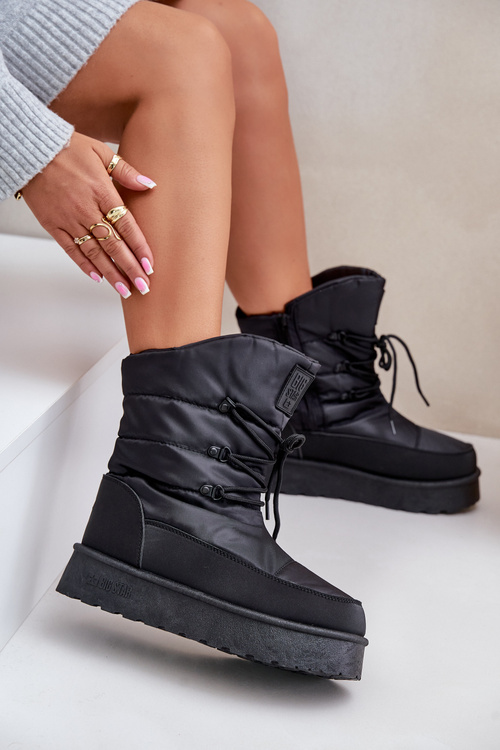 Снігові черевики на платформі на блискавці Big Star OO274884 Black