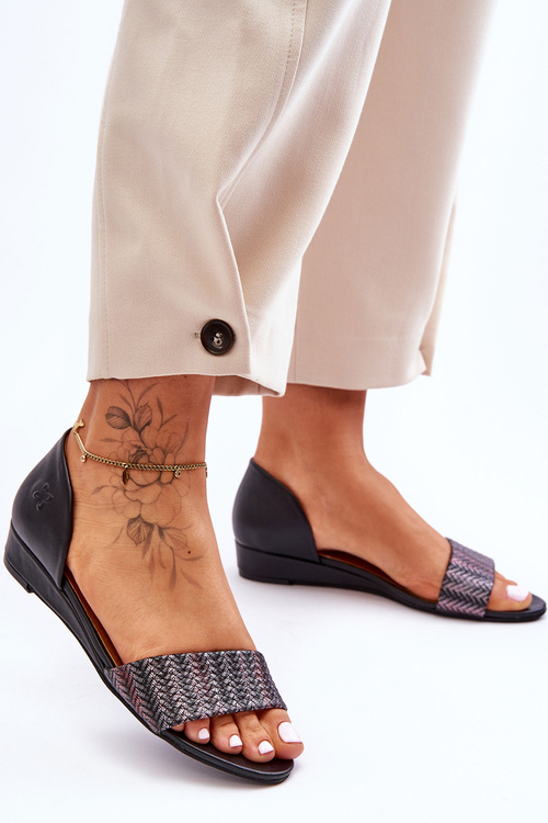 Шкіряні сандалі Maciejka 1971-65 Чорні