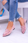 Lu Boo Pink Iridescent Lords Iridescent Jetsuede Spike Suede
