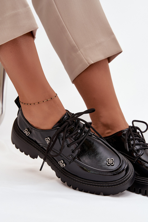 Лаковані шкіряні жіночі туфлі з пряжками Artiker 57C0333 Чорний