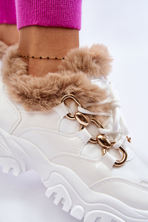 Жіночі утеплені спортивні черевики на шнурівці білі Kerberos