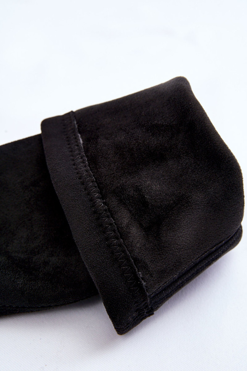 Замшеві черевики на платформі до коліна, чорний спектр