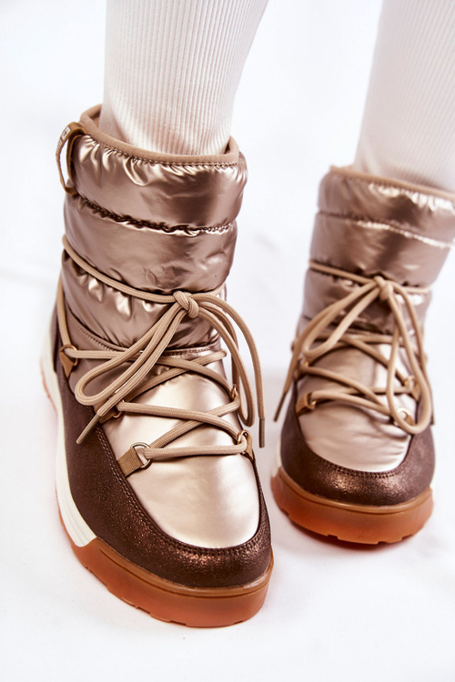 Жіночі снігові черевики Memory Foam Big Star KK274276 Gold-Brown