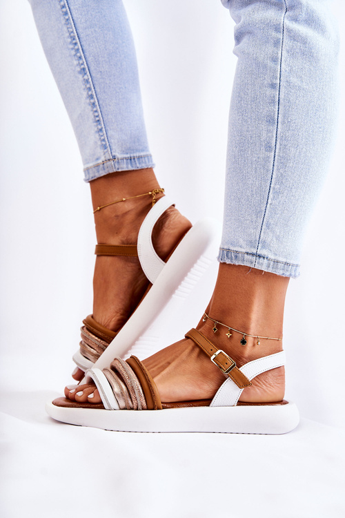 Модні шкіряні жіночі босоніжки Maciejka 05561-11 Білі