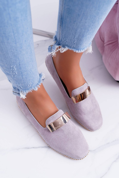 Жіночі мокасини Lu Boo Grey Gold Chain Panama