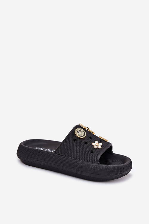 Жіночі Пінні Сандалі З Прищепками Чорні Vinceza 76055