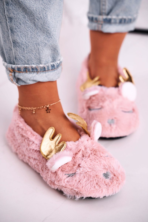 Різдвяні ізольовані пухнасті тапочки рожеві дзвіночки