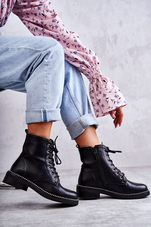 Жіночі чоботи на шпильці чорні Rostill