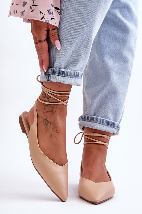 Жіночі мереживні балетки голого кольору Lilly Ann