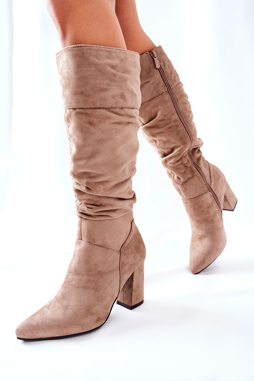 Чоботи на високих підборах Бежеві Dorelle