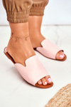 Жіночі шльопанці на плоскій підошві рожеві Mimios