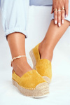 Жіночі еспадрільї на платформі, лляні жовті La Playa