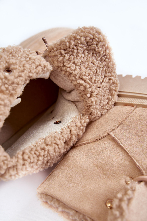 Жіночі замшеві чоботи бежеві Белліта