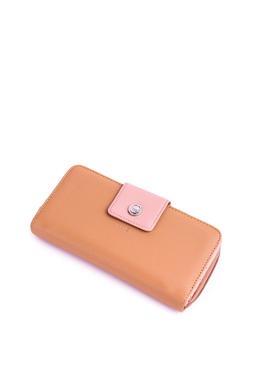 Великий жіночий гаманець на блискавці Коричнево-рожевий Huntress