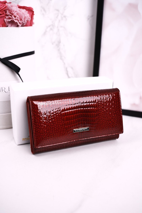 Середній шкіряний жіночий гаманець LORENTI Patent Red