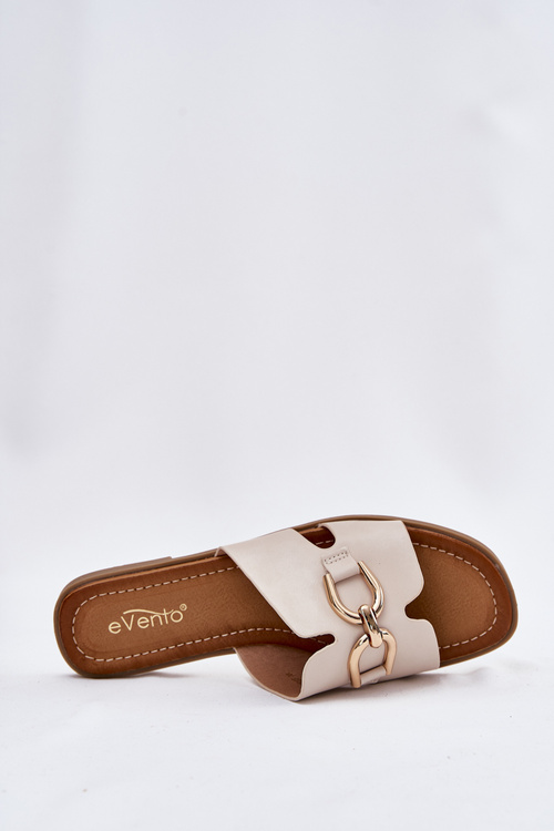 Жіночі Плоскі Сандалі З Декоративним Деталем Бежеві Amiresna