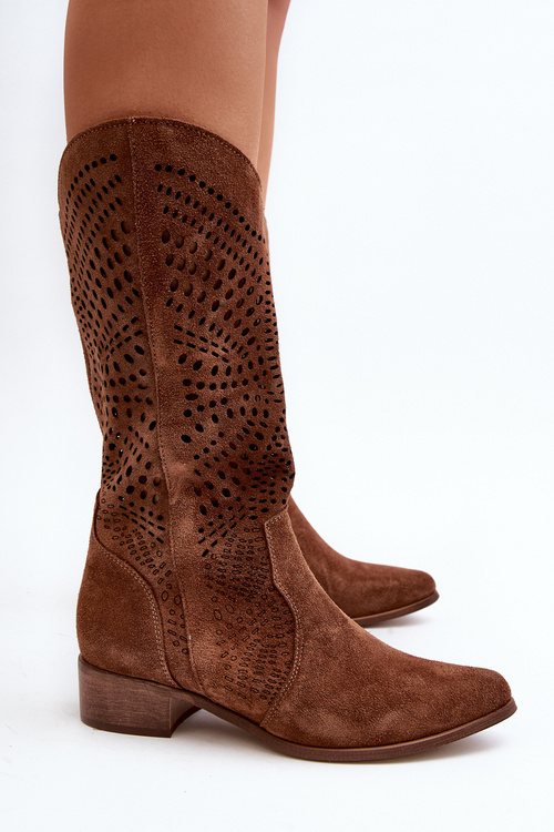 Замшеві півчоботи з вирізом Zazoo 3305 Бежеві