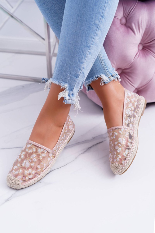 Лещата | Сітка з квіткової сітки для балерин з пудри Mokassin