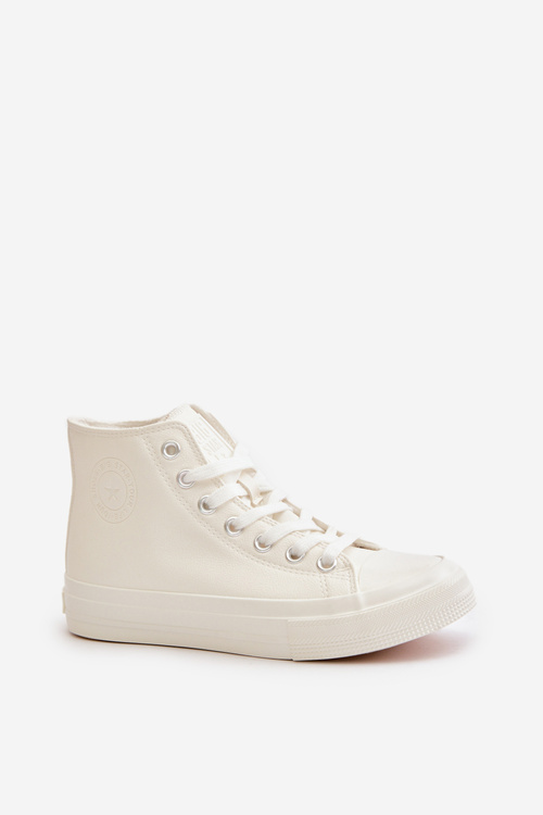 Жіночі утеплені кросівки з еко шкіри Білі Big Star OO274932