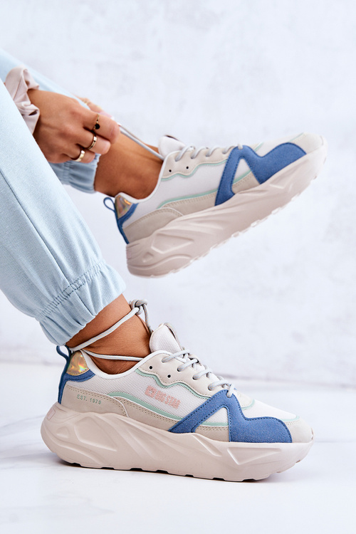 Жіночі кросівки Memory Foam Big Star JJ274600 Бежево-Сині