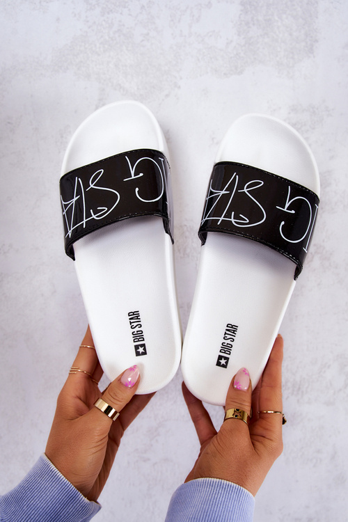 Жіночі гумові тапочки Big Star JJ274A276 біло-чорні