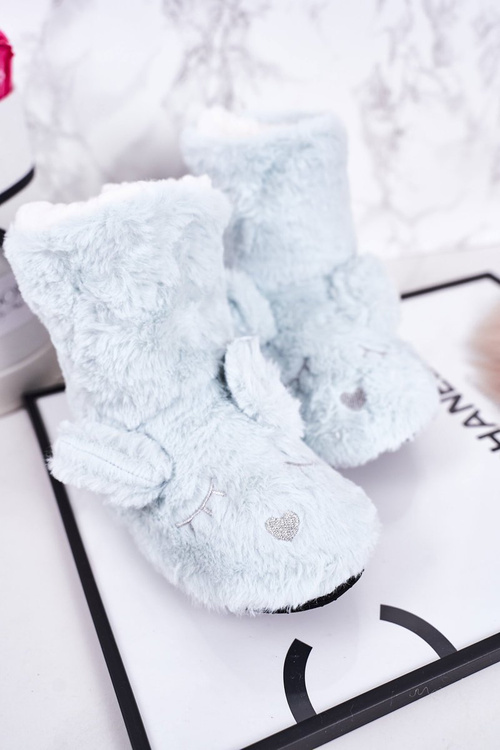 Дитячі утеплені домашні тапочки світло-блакитна соня