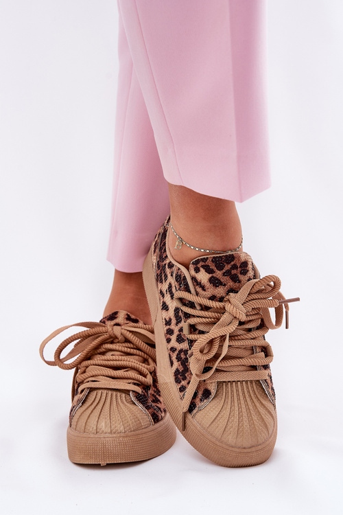 Жіночі Кросівки З Декором На Платформі Леопардові Коричневі Eanneth