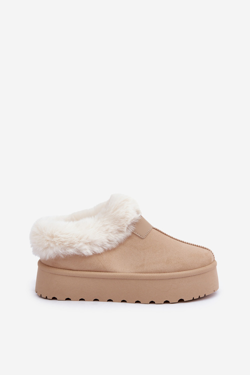 Снігоступи З Низьким Чоботом З Пухнастим На Платформі Еко Замшеві Світло-Бежеві Neathoria