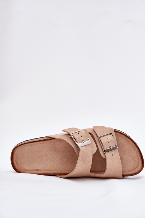 Жіночі Сандалі На Корковій Платформі З Пряжками Бежеві Evisolla