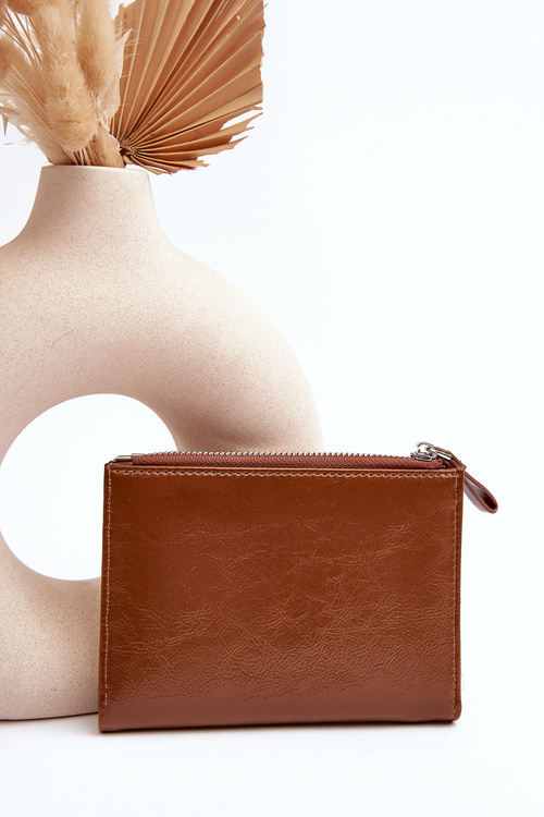 Жіночий гаманець з екошкіри коричневий Cudea