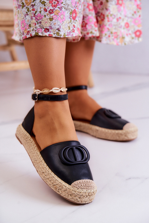 Шкіряні еспадрільї з декором Чорні Nells
