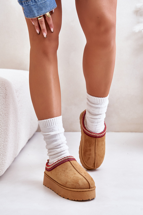 Жіночі зимові черевики на платформі, утеплені хутром Camel Remenia