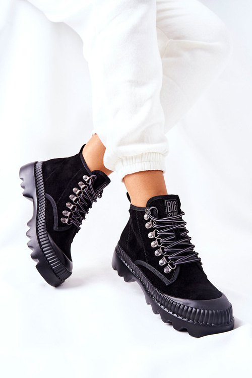 Шкіряні черевики Trapper Big Star II274363 Чорні