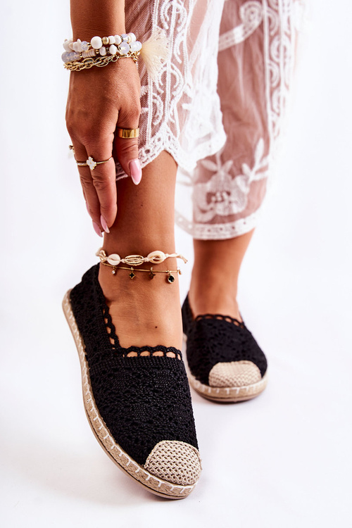 Жіночі ажурні еспадрільї Black Letisa