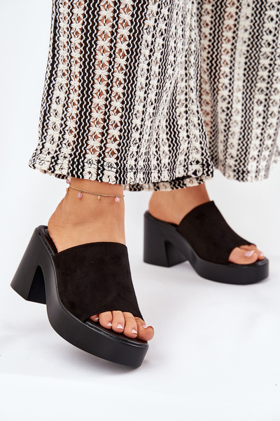 Жіночі Сандалі На Каблуку І Платформі Чорні Omeisa