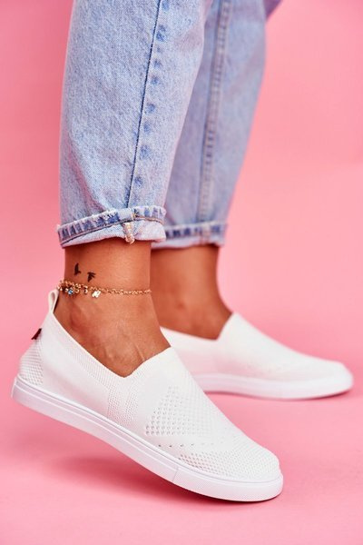 Жіночі тенісні туфлі без шнурівки Білі Big Star FF274A608