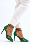 Модні високі підбори зі стразами Зелений Jaylen