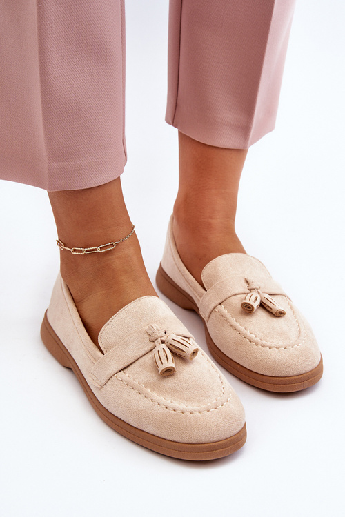 Жіночі замшеві мокасини бежеві Dansitu